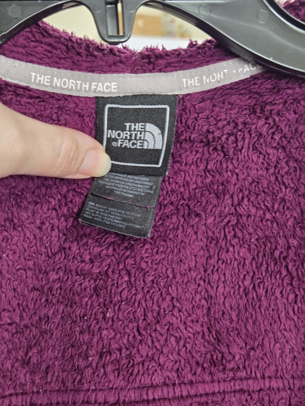The North Face Girls Full-Zip Oso Plush Hoodie in Plum Girls Size XL/18 - Picture 6 of 11